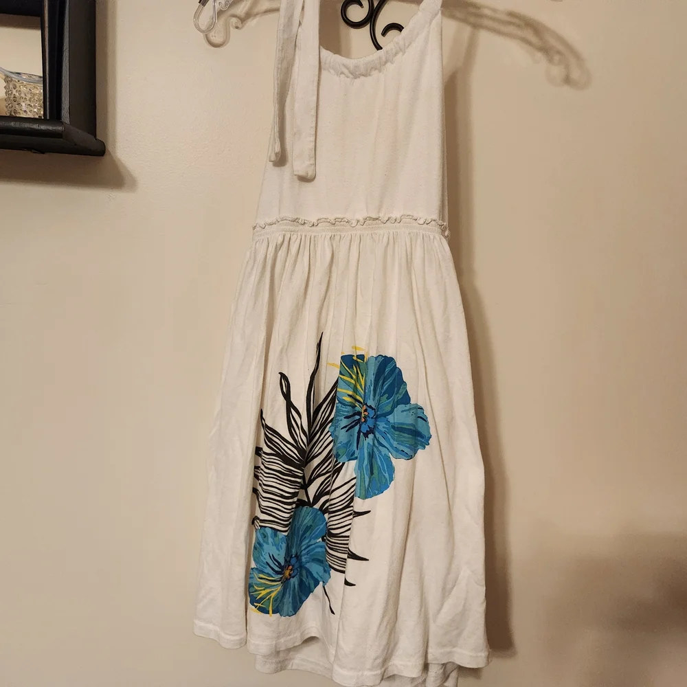 Old Navy White With Blue Flowers Halter Dress - Juniors XL